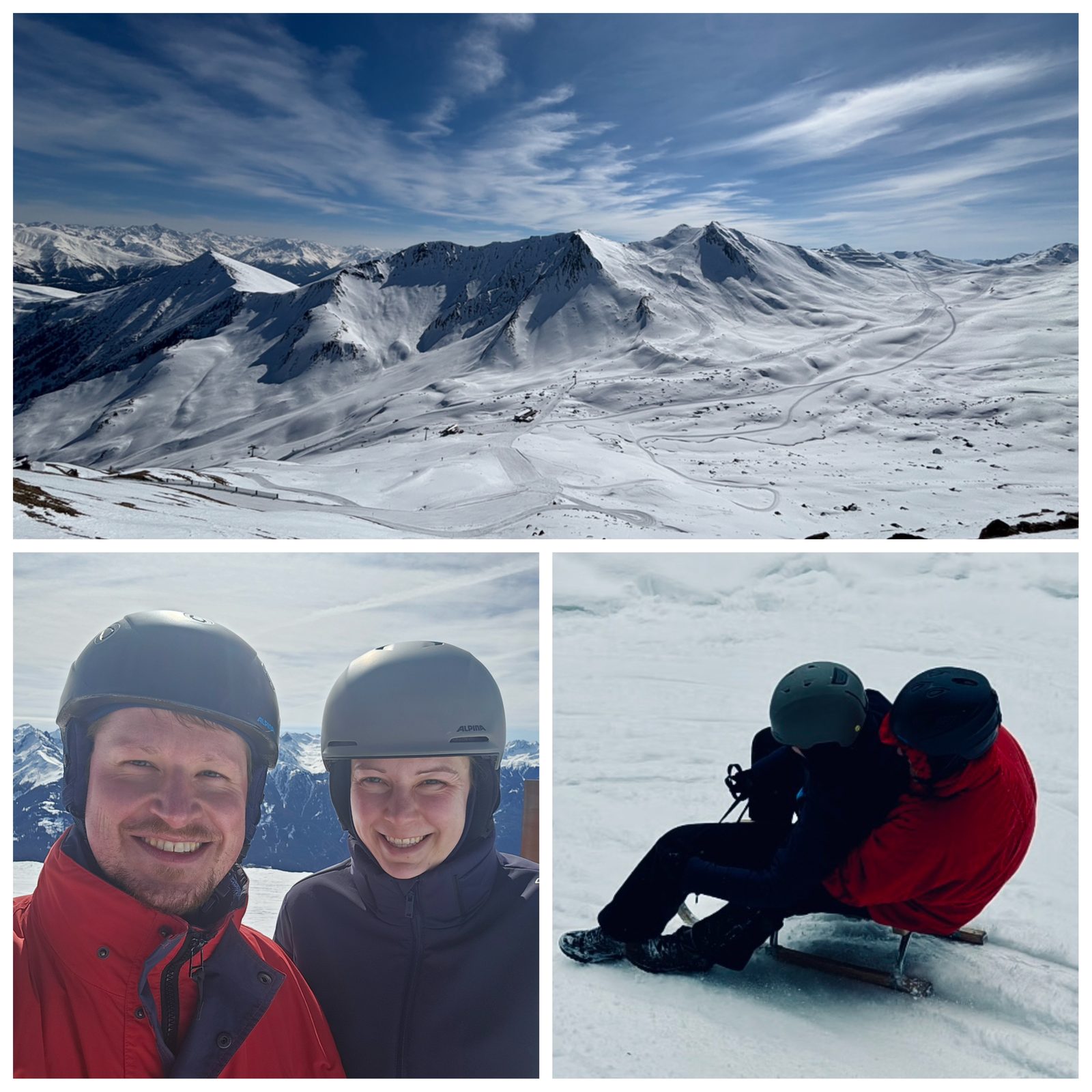 Sonja und Tim beim Skifahren in Fiss